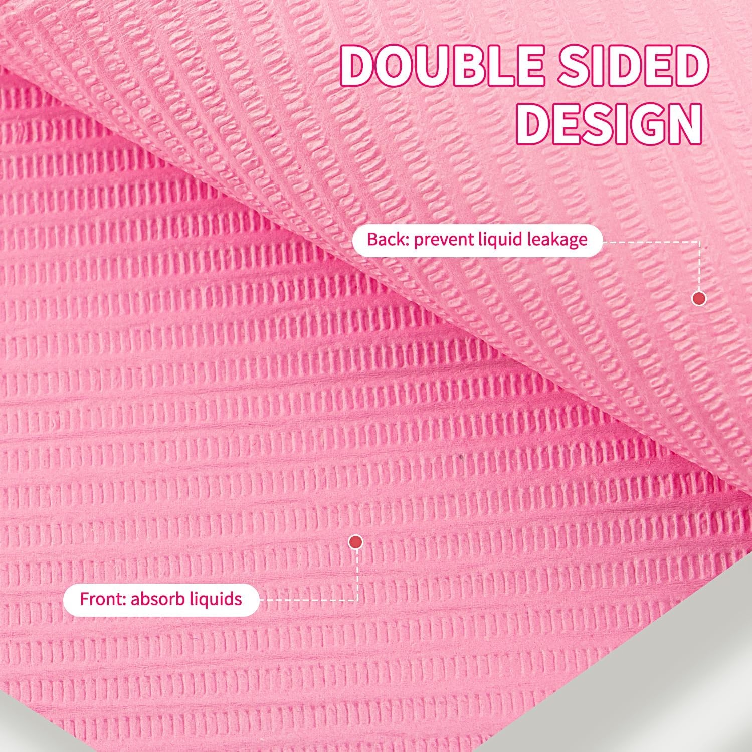 Nail Art Table Mat – Disposable Nail Paper Towels (50PCS) – Pink Waterproof 3-Pl