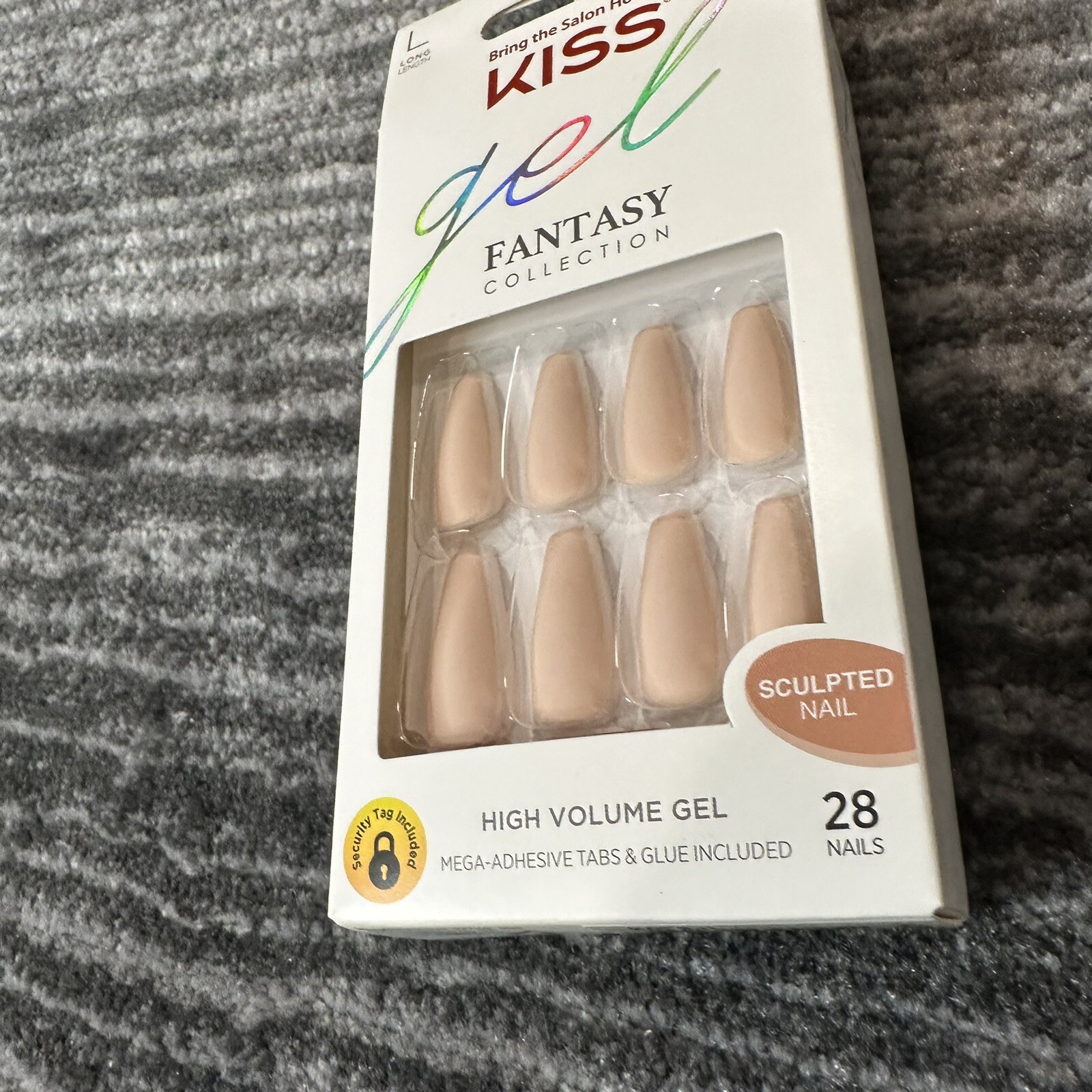 Kiss Nails Gel Pink Matte Fantasy Collection Sculpted Nail Long Manicure #79955