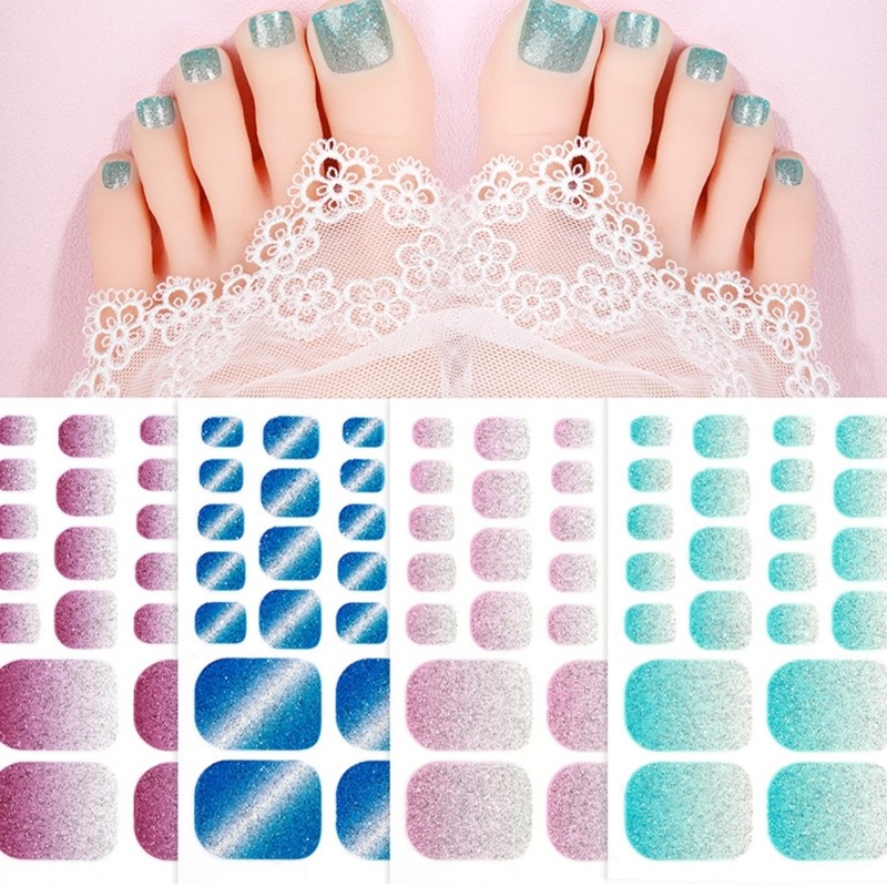 Toenail Stickers Waterproof Toenail Wraps Cats Eye False Toenails Tips for Woman