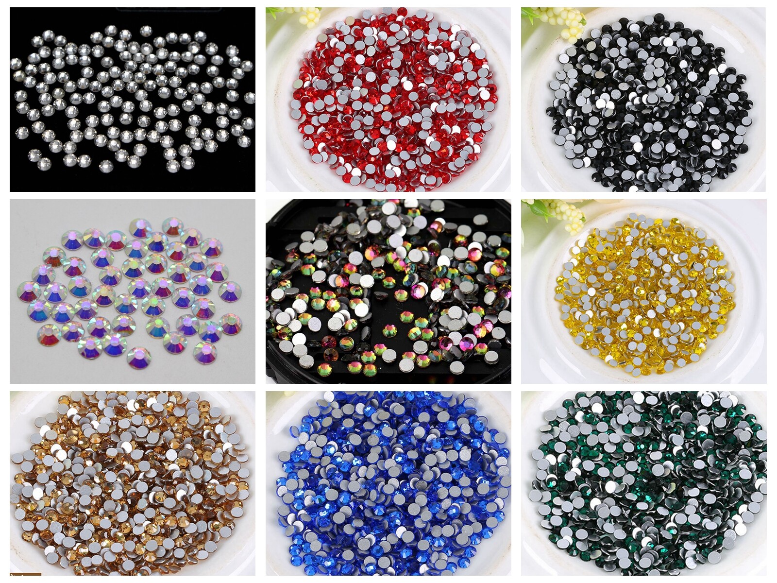 1440 Pcs Flatback Crystal Glass Rhinestone Gems SS20 Nail Art Tips