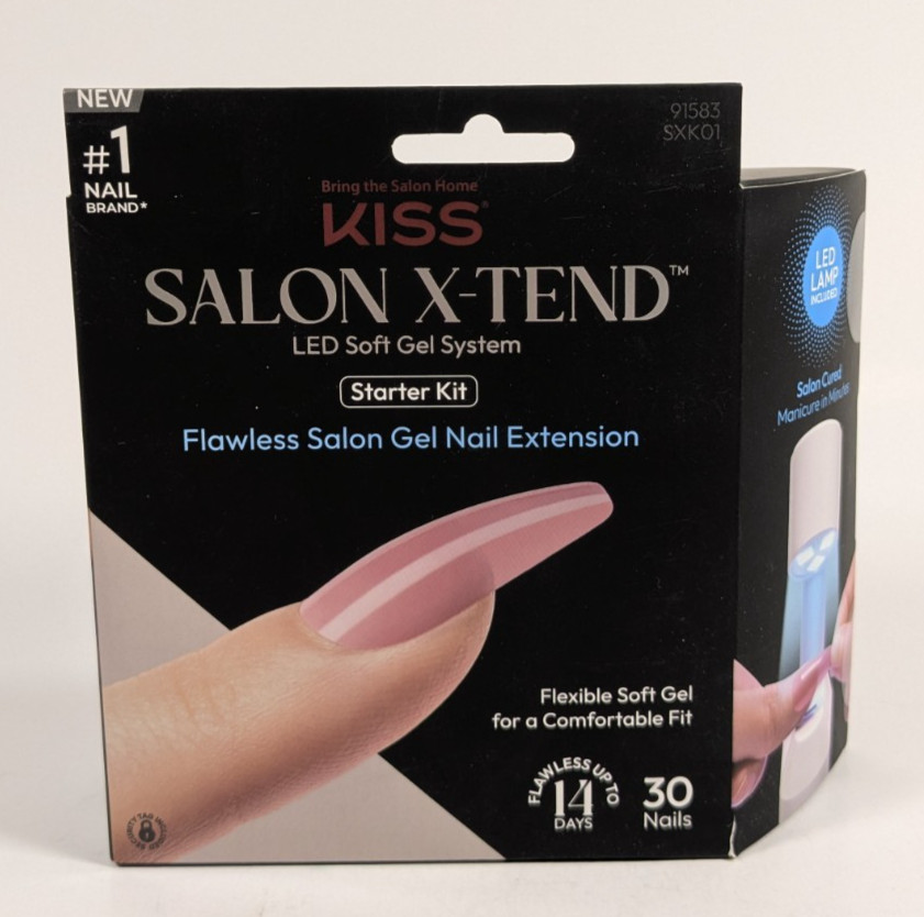 Kiss Salon X-tend LED Soft Gel System Kit – w/ 30 Tone Sculpted Long Color Nails