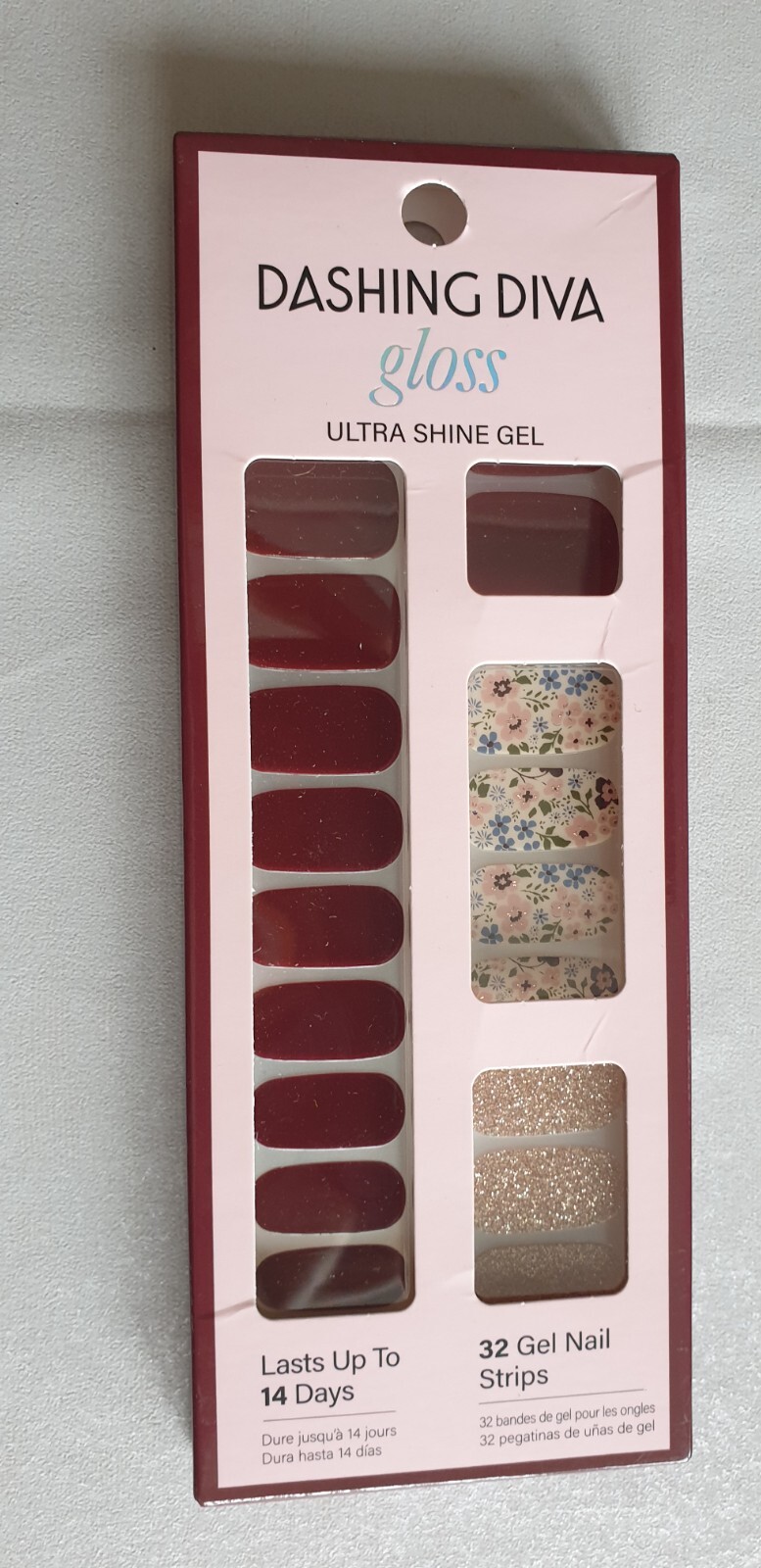 Dashing Diva Gloss Ultra Shine Gel Nail Strips 34 Strips & Nail File Wild Flower