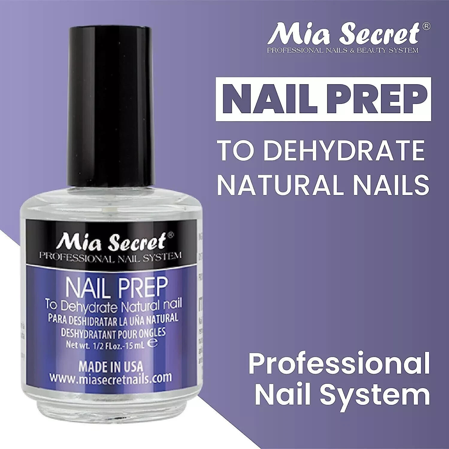 Mia Secret Professional Acid Free Natural Nail Prep Dehydrator, 15ml