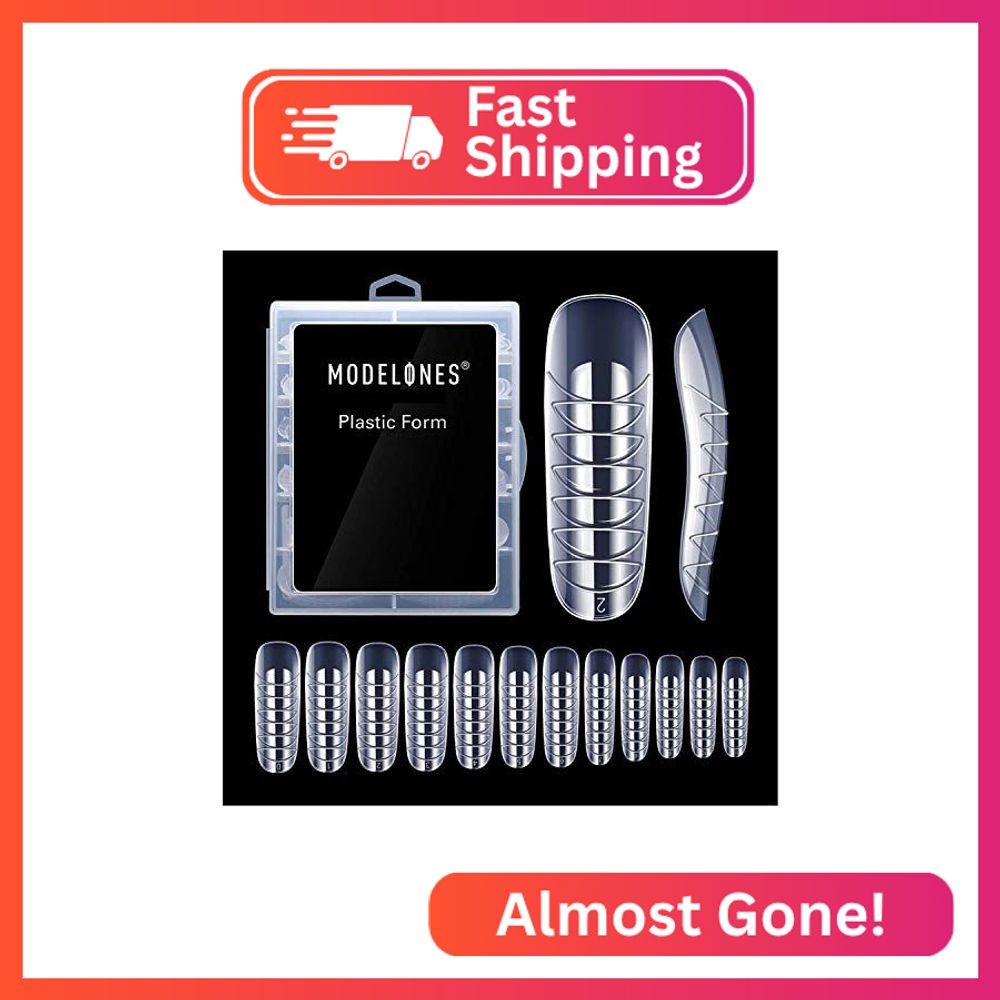 MODELONES Poly Extension Gel Dual Nail Form 120pcs Coffin Nails Clear Ballerina