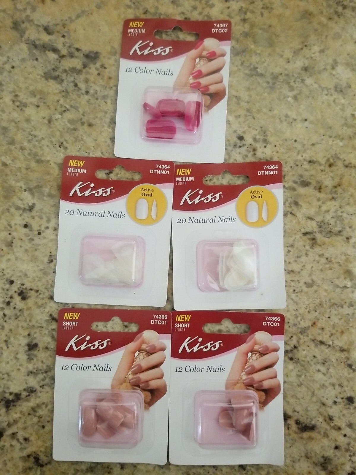 Kiss Salon Nails Lot of 5 Pack New Nail Lot x 5