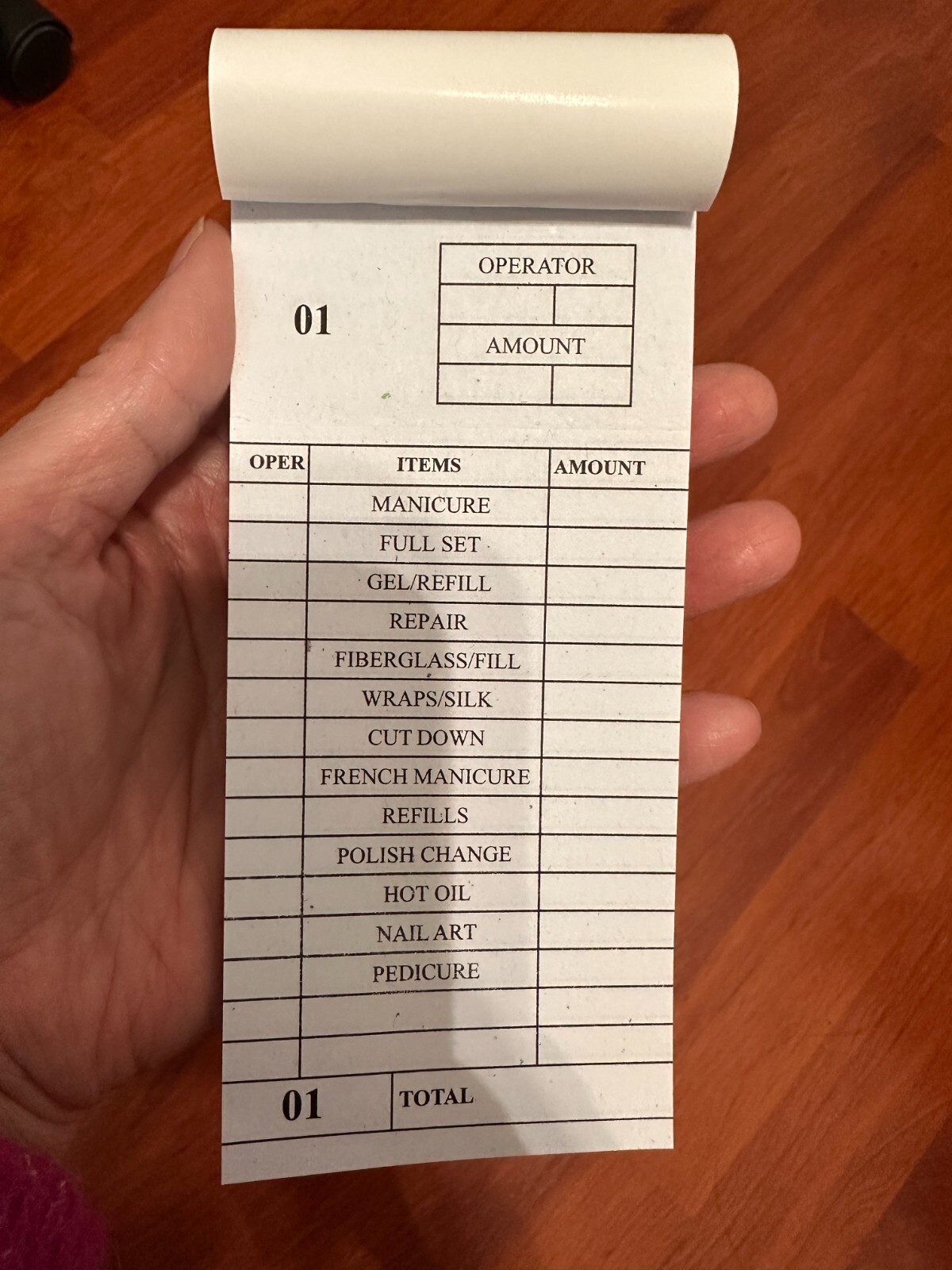 Nail Salon Ticket Check Book 100 ct/book 100 books/ 10 packs