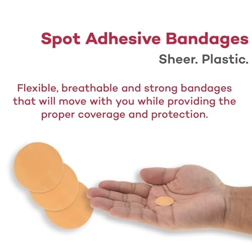 Sheer Round Spot Bandages, 7/8 inch, Sterile, Latex Free, 200 Count