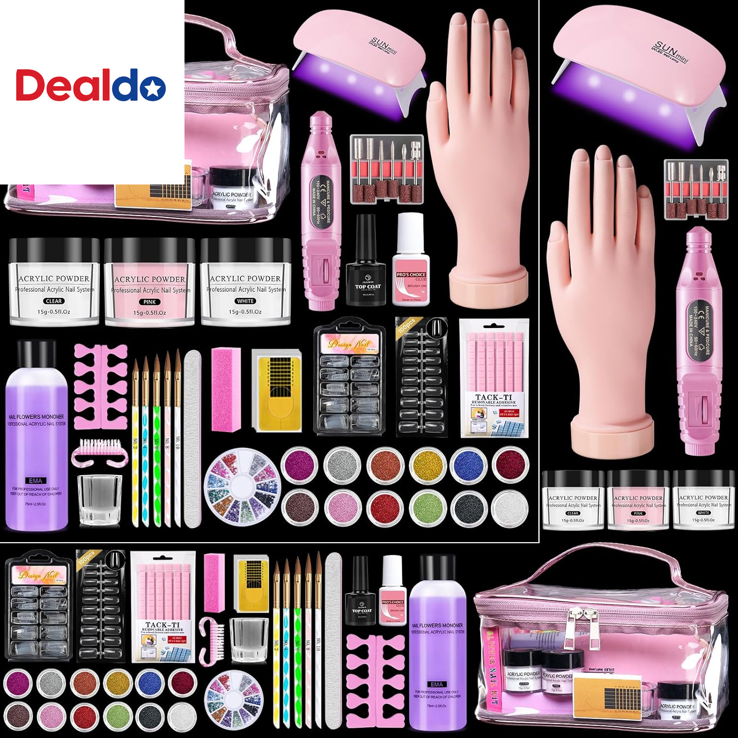 Nail Kit for Beginners with Everything: Practice Hand Acrylic Nail Set Professio