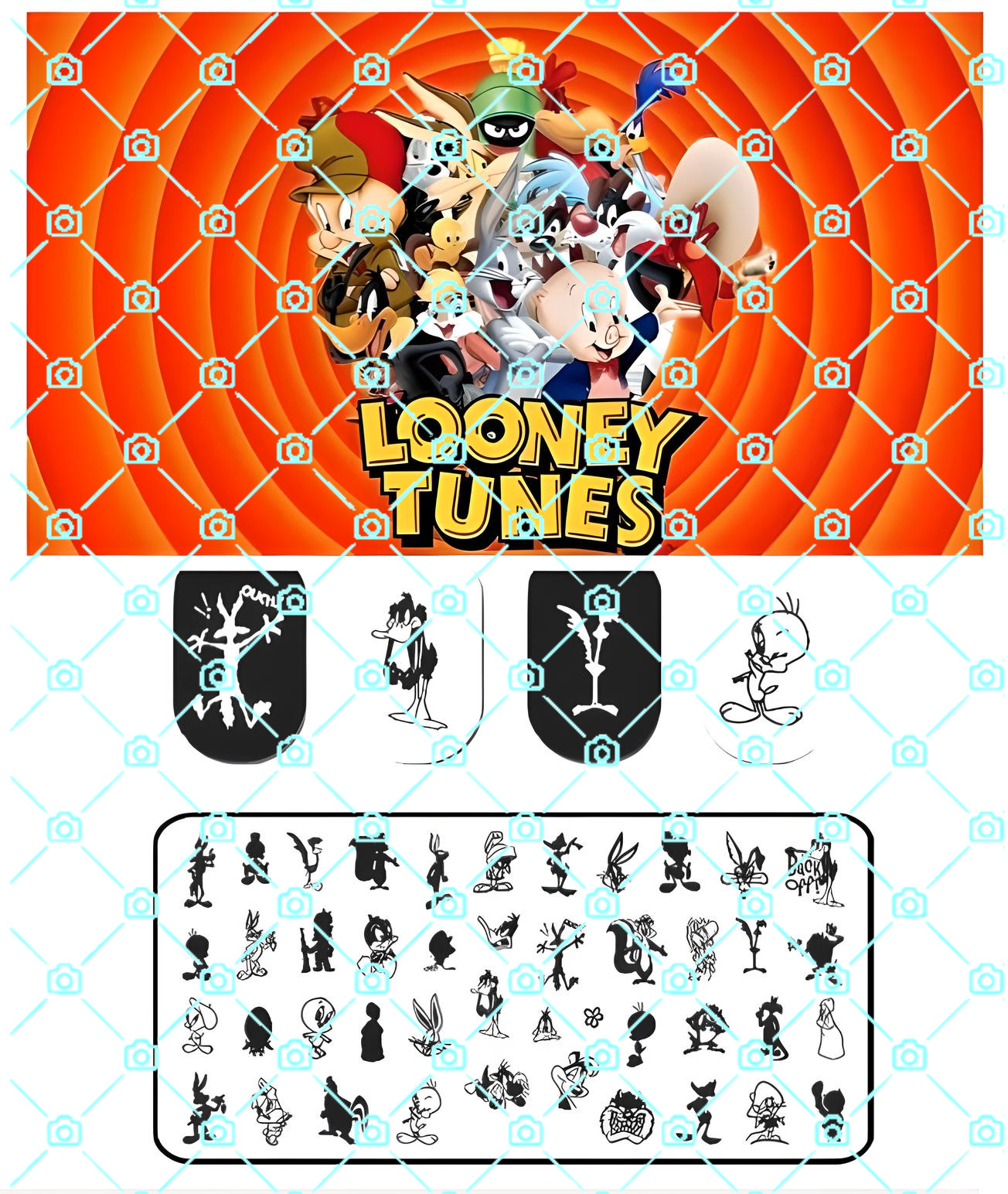High- Quality Durable Stainless Steel Looney Tunes Cartoon Nail Stamping Plate