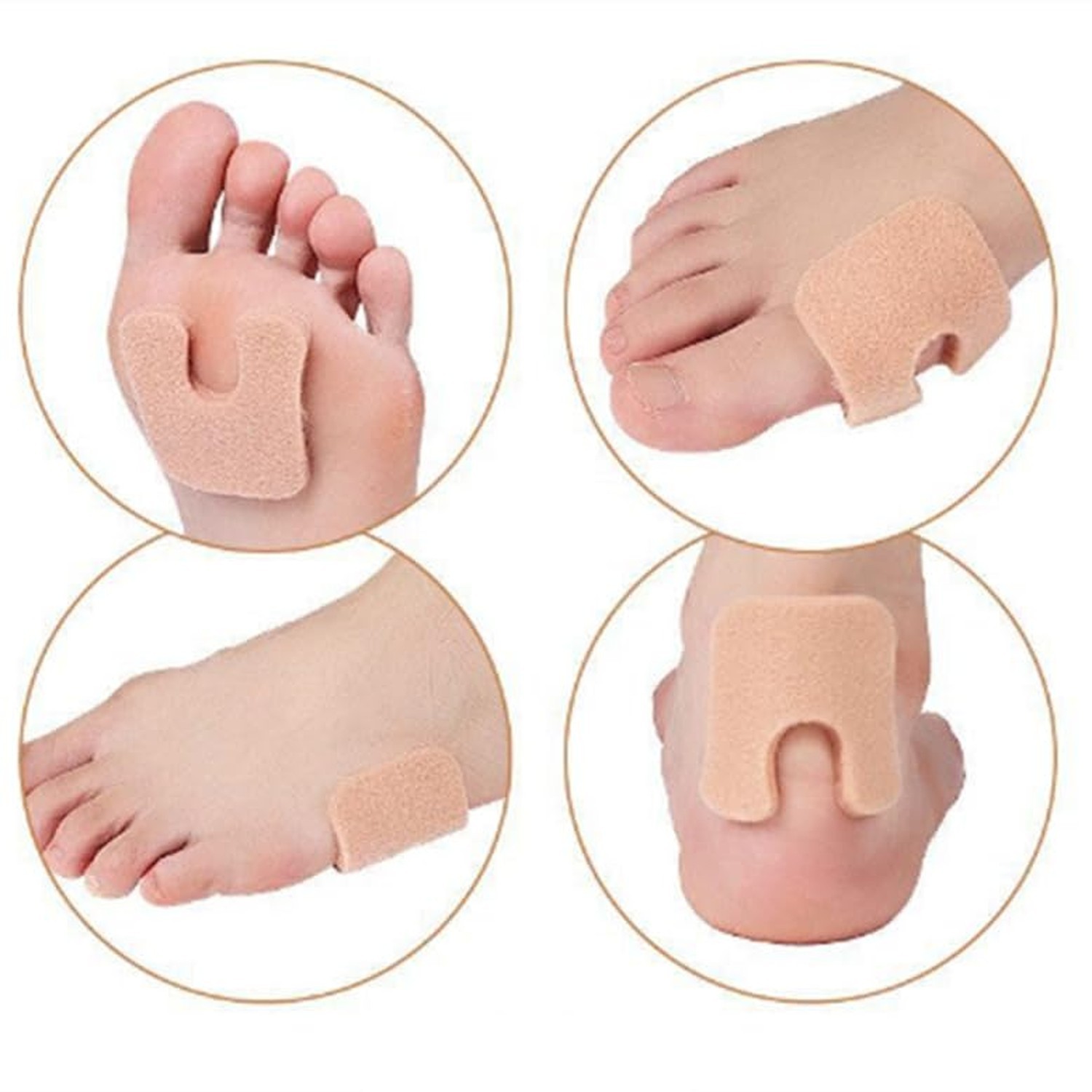 MoyRetty 60pcs U-Shaped Felt Callus Pads, Metatarsal Pads Self-Stick Cushions…