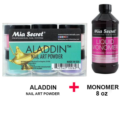 Mia Secret Monomer 8 oz with 6 Colors Set Nail Art Powder Selection (Pick Yours)