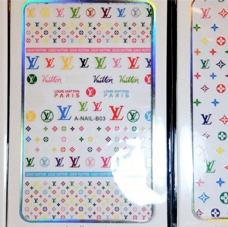 NWT NAIL ART DESIGN SELF-SEAL STICKERS N°021: MULTICOLORED PASTELS!