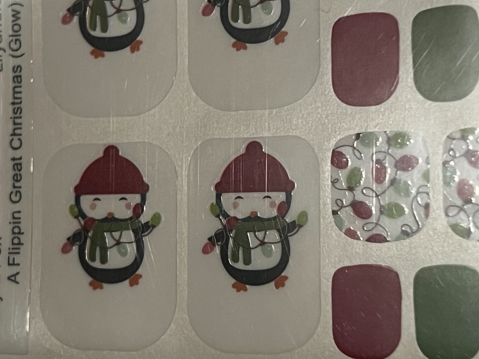 2 SETS – Lily & Fox Nail Wraps Stickers Pedicure Stick – Snowflakes, Penguins