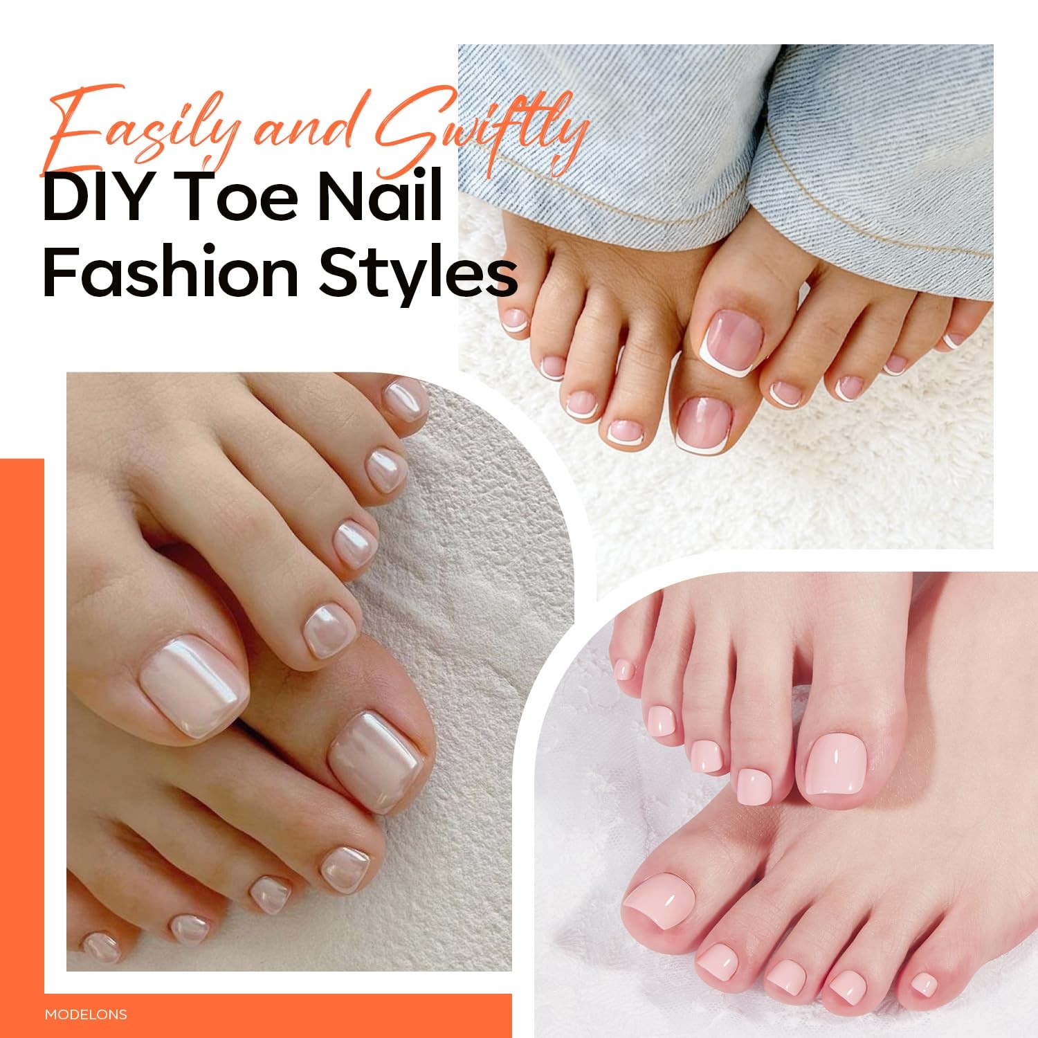 Modelones Short Square Toe Full Cover Nails, C1-510pcs Nails
