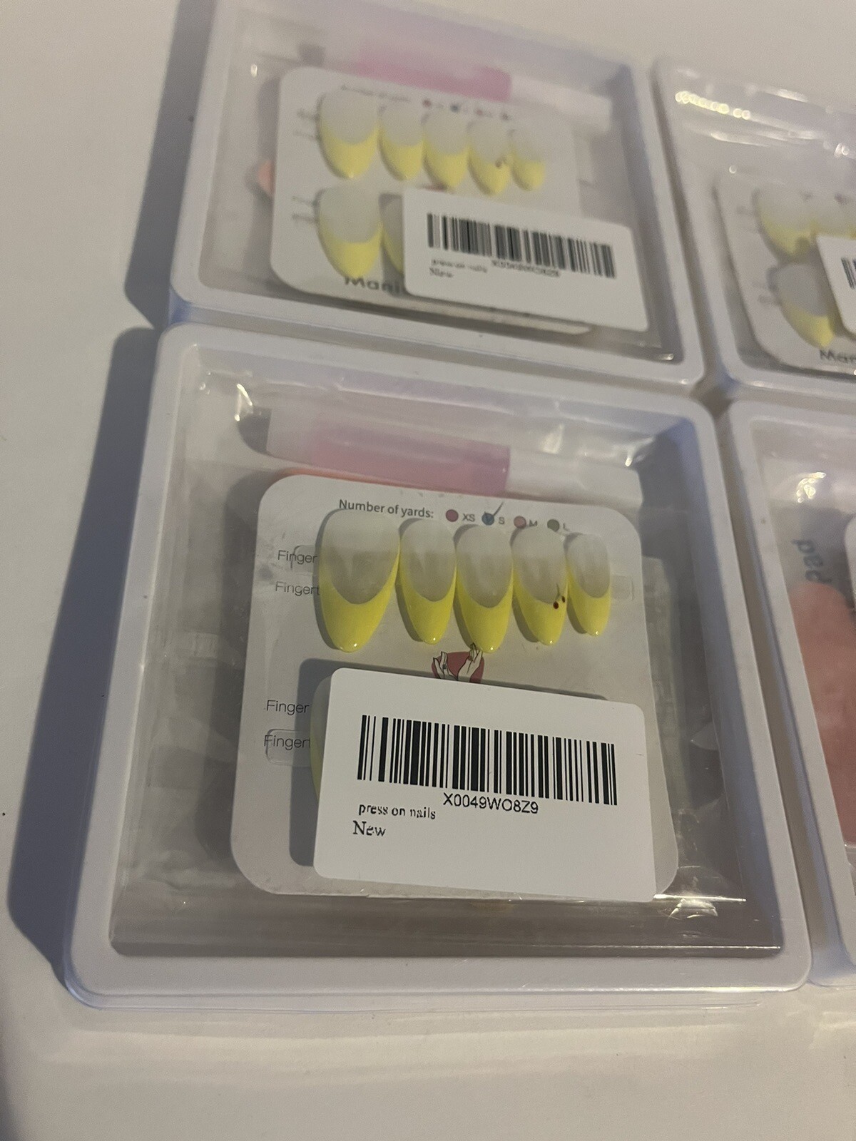 French Tip Press On Nails Yellow 4 Packs Of 10 Size Small