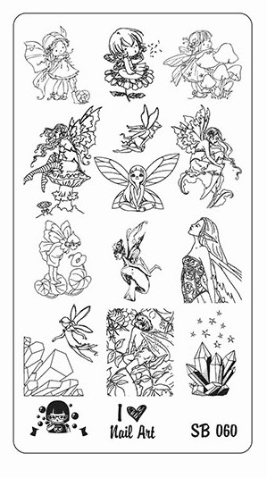 Sugar Bubbles Fairies Nail Stamping Plate SB060