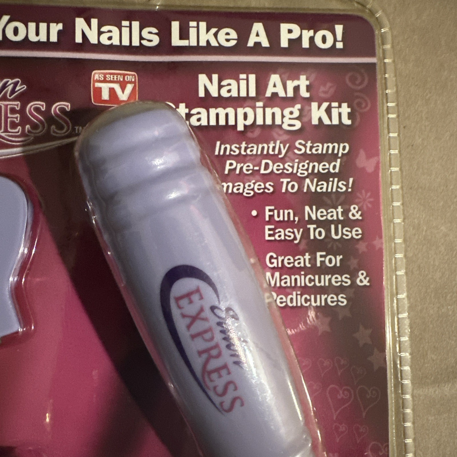 Salon Express Nail Art Stamping Kit As Seen on Tv Pretty Nails And Toes