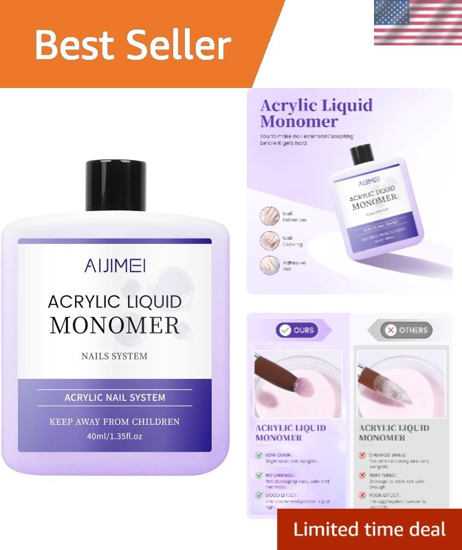 Professional 40ml Acrylic Liquid Monomer for Salon and Home Use – Fast Dry