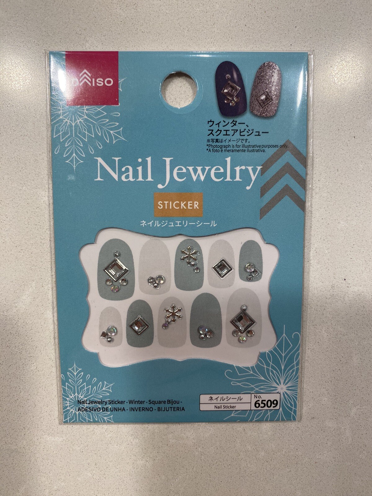 DAISO 3D Nail Jewelry – Easy Stick-on 10 Finger – DIAMOND CRYSTAL -US Quick Ship
