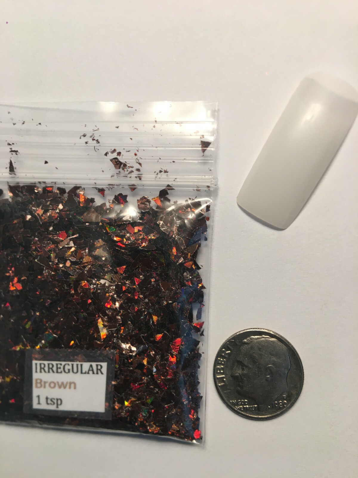 Solvent Resistant IRREGULAR shape Glitter (BROWN) Nail Art Face Crafts 1tsp US