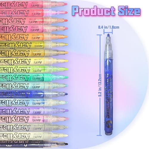 18 Colors Nail Art Pens Set, 3D Gel Nail Polish Pen Water-based Multi-colored