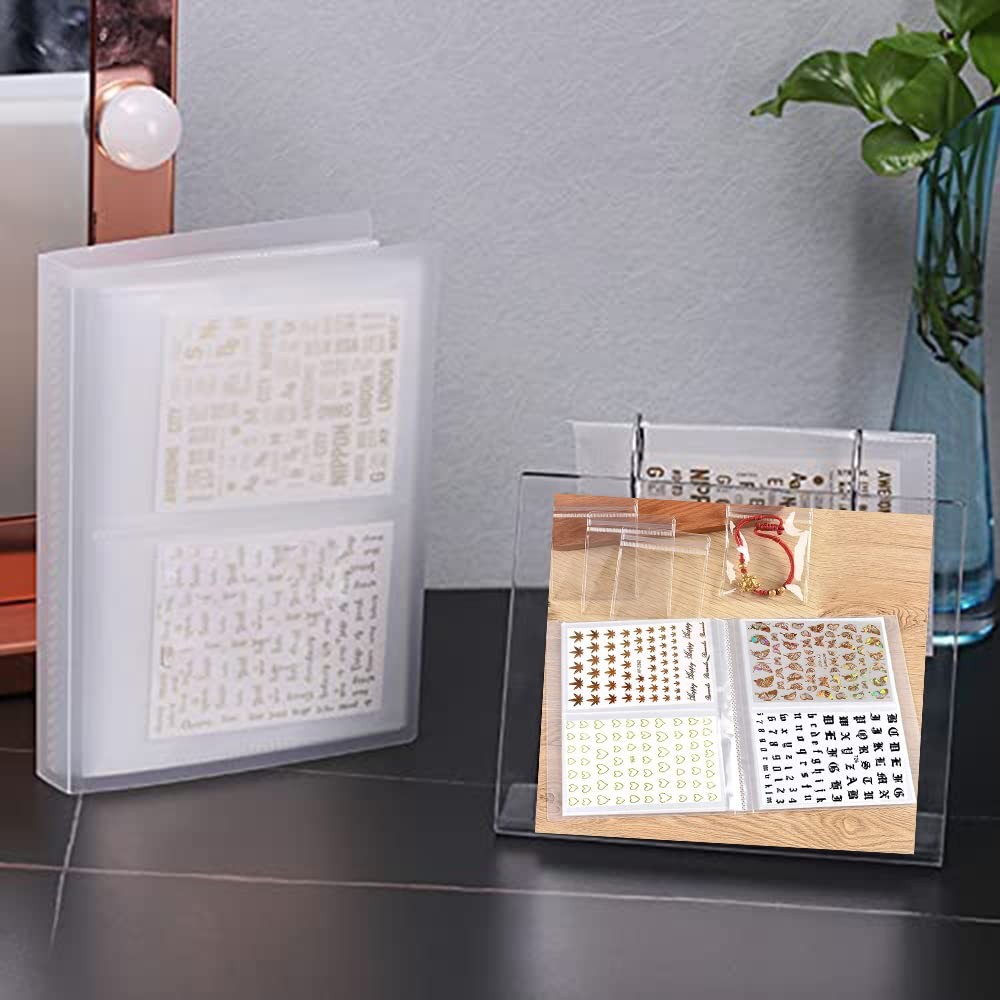 CAVAD 80 Slots Nail Sticker Storage Book Collecting Album Water Decals Empty …