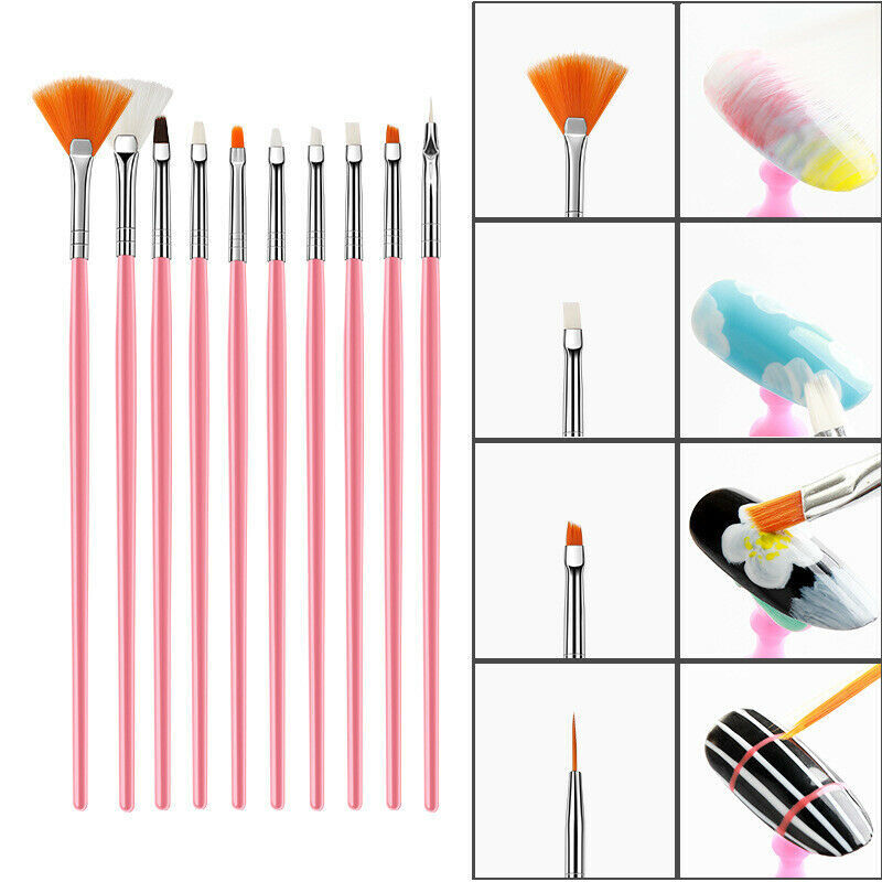 Brush Gel Nail Polish Art Set Dotting Painting Drawing Brushes Pen Tools 20pcs.