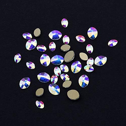 240pcs Flatback Crystals Mix – 12 Styles, Multi Sizes & Shapes for Nail Art, Cra