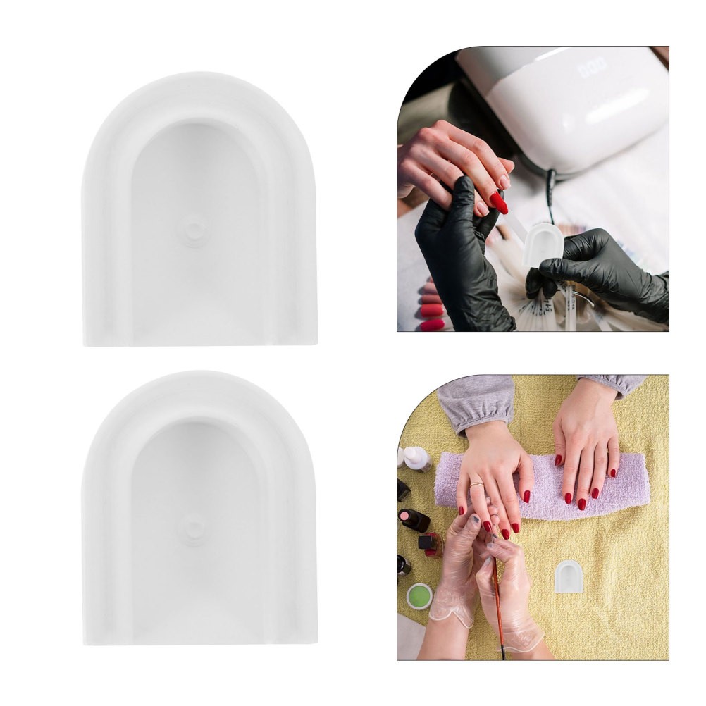 6Pcs Cat Eye Nail Art Tools White Portable Finger Stand for Salon and Home Use