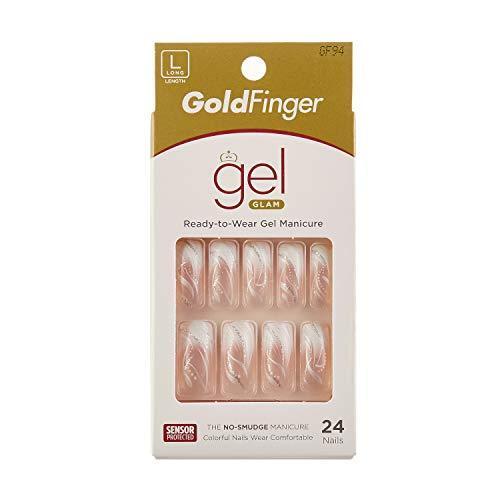 Gold Finger Gel Glam Design Nails (3 Pack)
