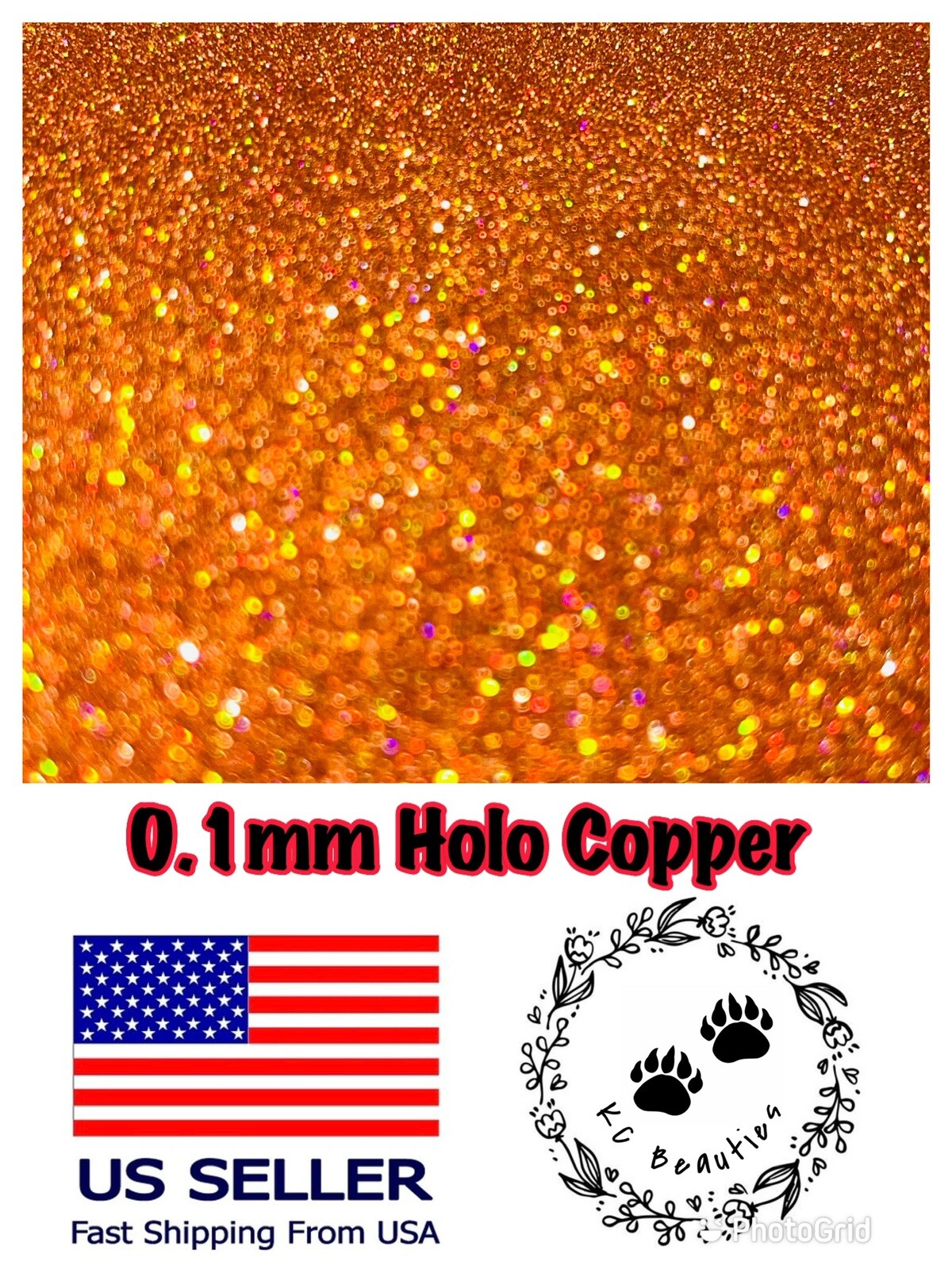 Solvent Resistant Holographic Copper Epoxy Resin Nail Art Tumbler 1oz 0.1mm