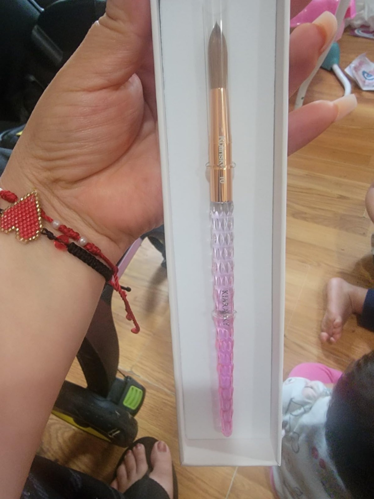 New Kolinsky Acrylic Nail Brush #12 Pure Sable Hair Pink Handle