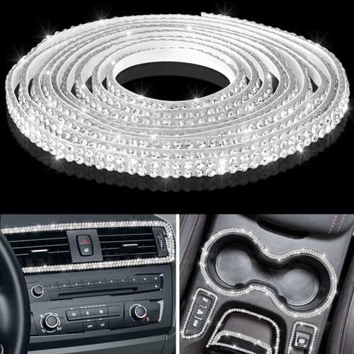 32.8Ft Bling Car Trim Self Adhesive Glitter Crystal Rhinestone 32.8 ft White