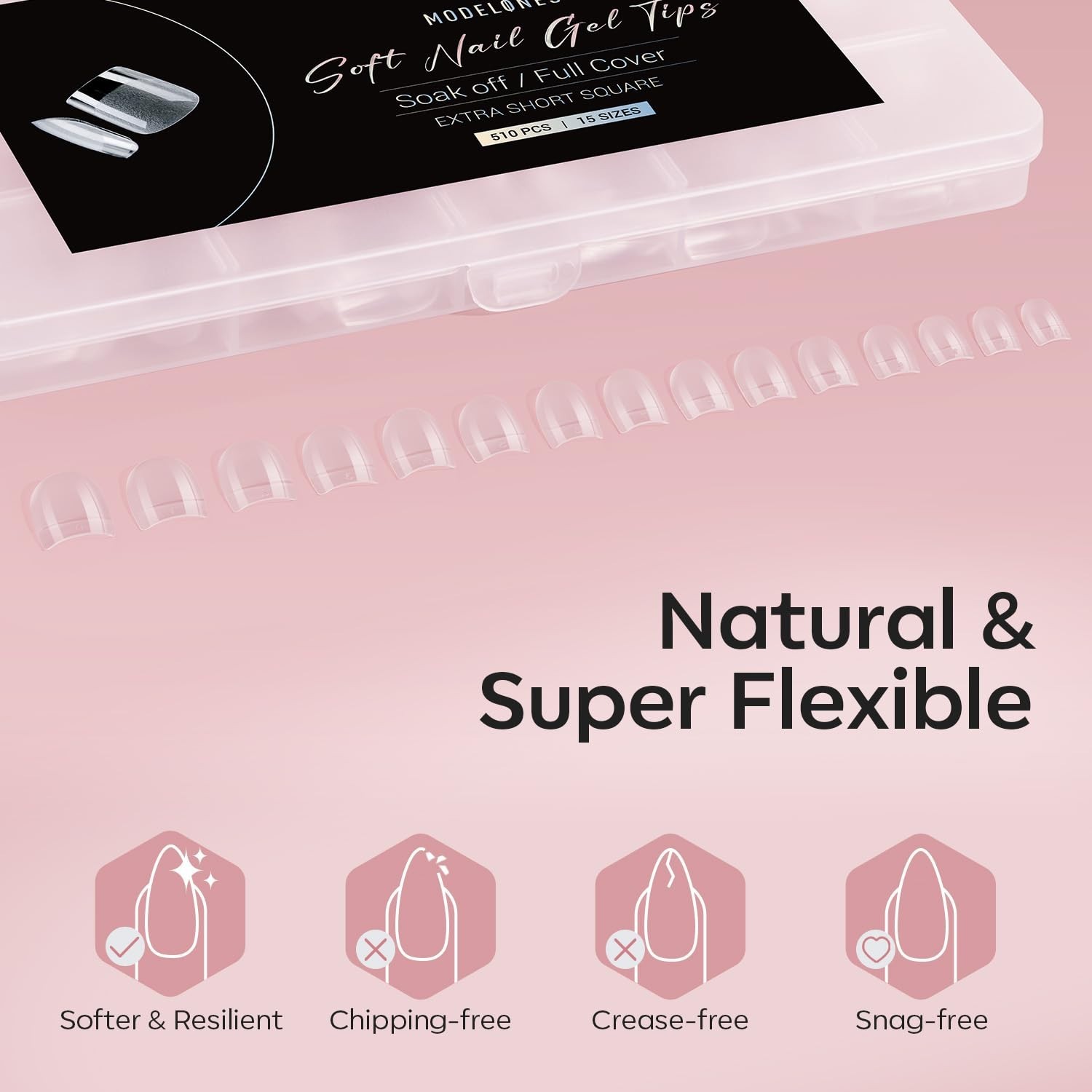 510Pcs Extra Short Square Fake Nail Tips – Half Matte, Toxin-Free & Easy to Use