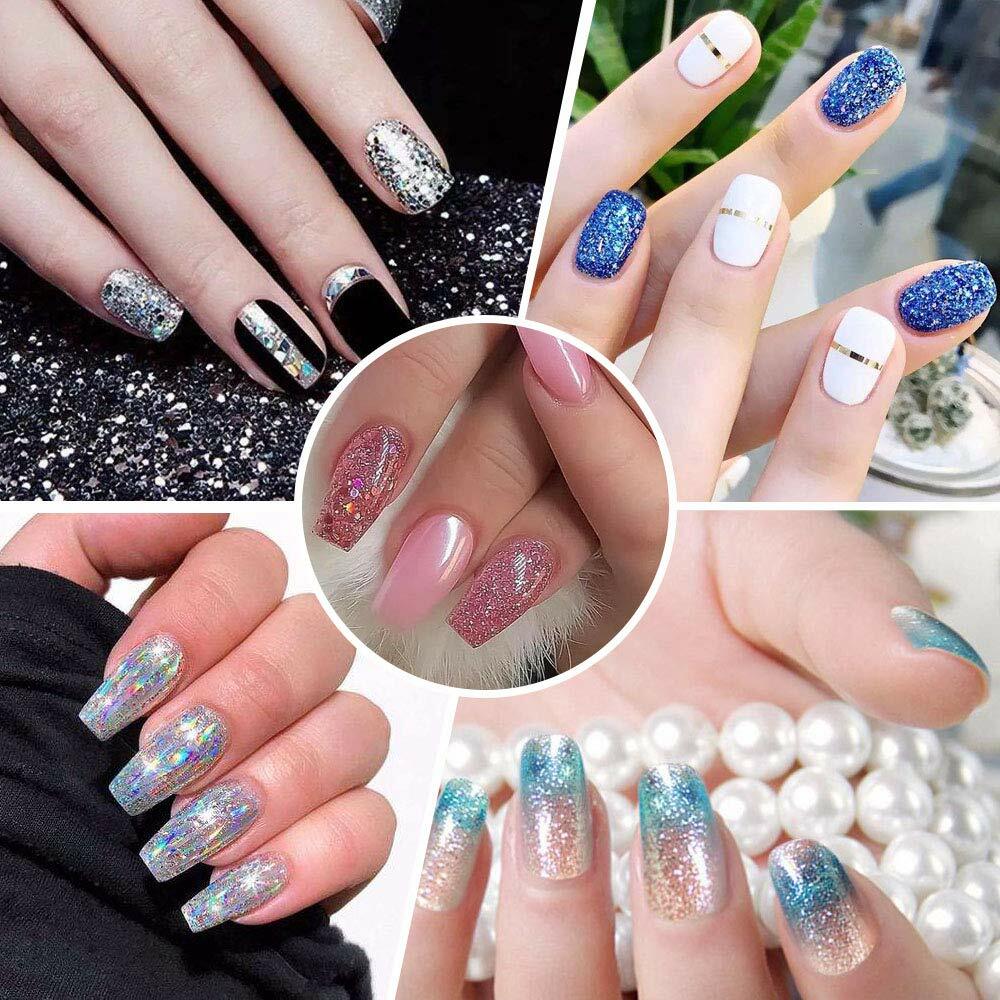 45 Mix Colors Art Powder GLITTER Dust SET UV Acrylic Nail Tips Glitters Manicure