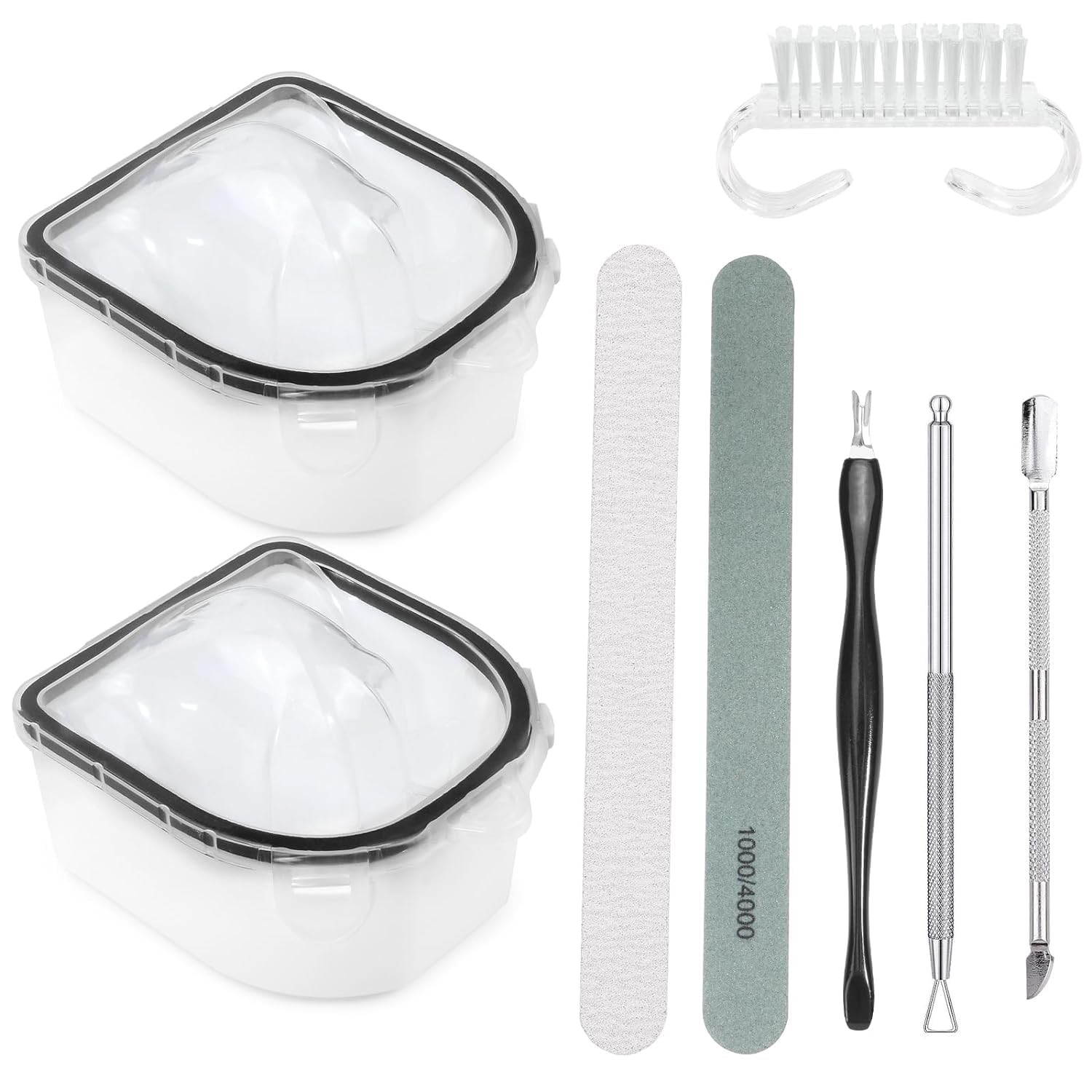 Nail Soaking Bowl, 2PCS Soak off Gel Polish Dip Powder Remover Manicure Bowl wit