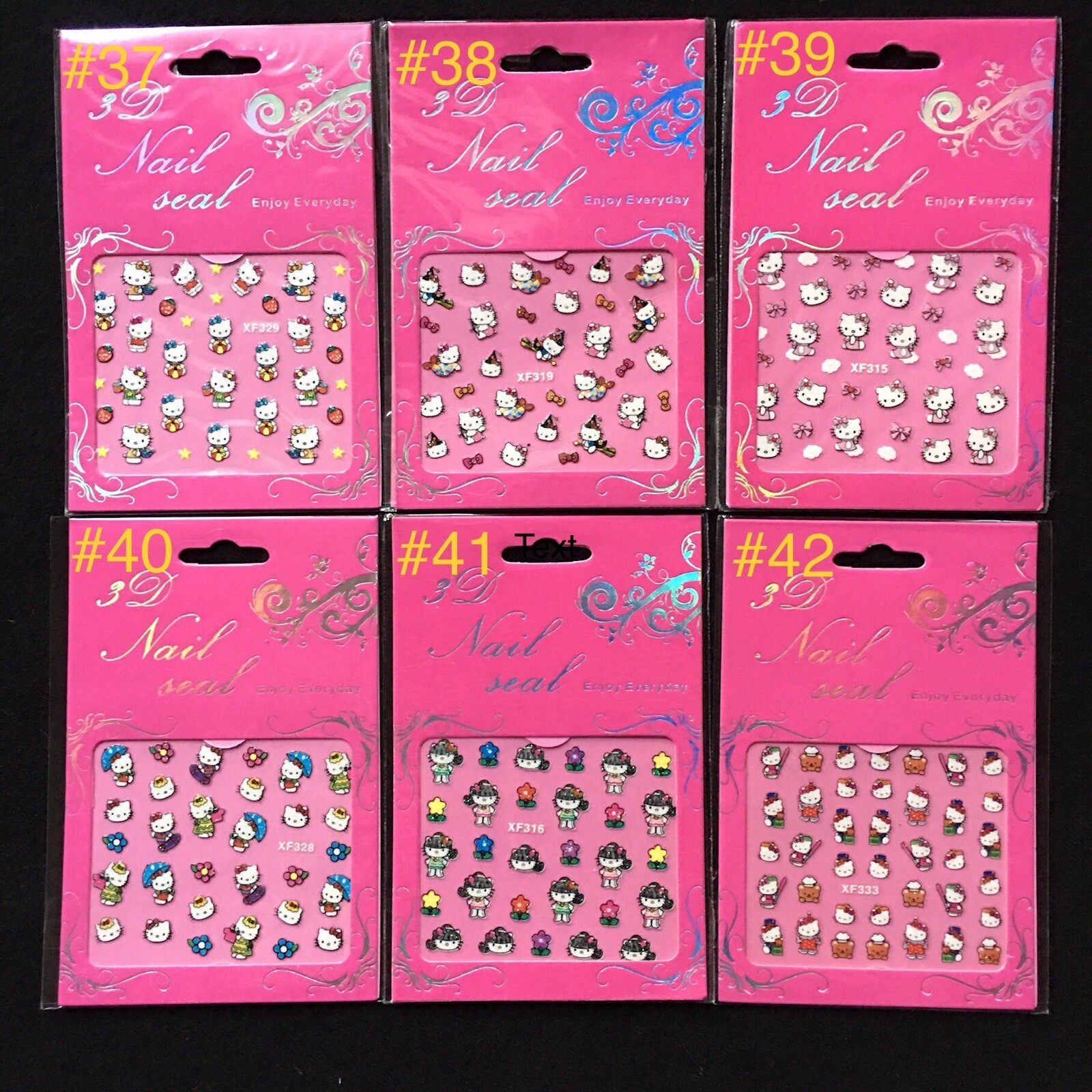 48 Design Hello Kitty 3D Glitter Nail Sticker Nail Art Decal St-259