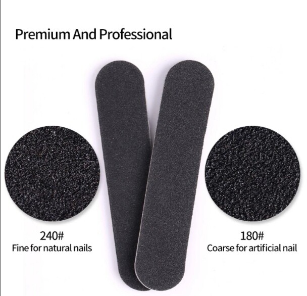 Double Sided black Sandpaper nail file Manicure /Pedicure nail care 240 /180
