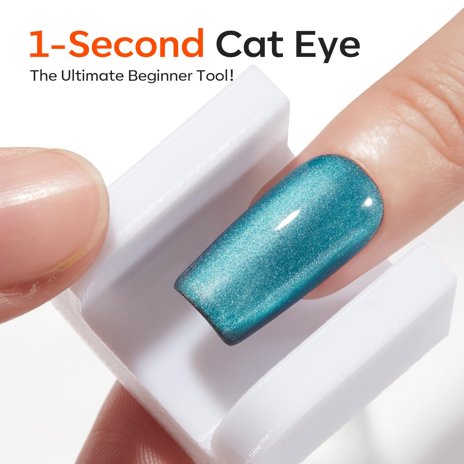 Cat Eye Magnet for Nails, 5D Aura French Glass Bead Wide Multi Cateye Effect Beg