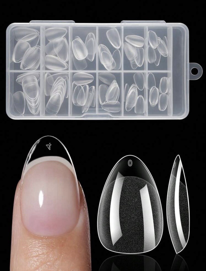Short Almond Nail Tips 12 Sizes Short Almond Gel Nail Tips 120Pcs Soft Gel