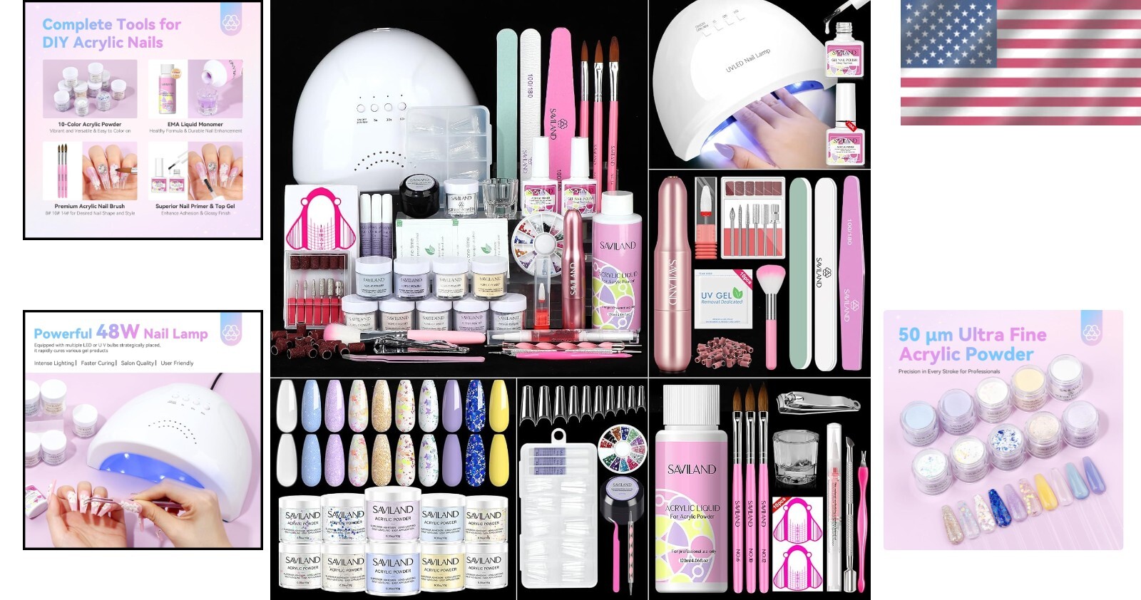 All-In-One Acrylic Nail Kit: 48W Lamp, Nail Drill & Brushes for Stunning Nails