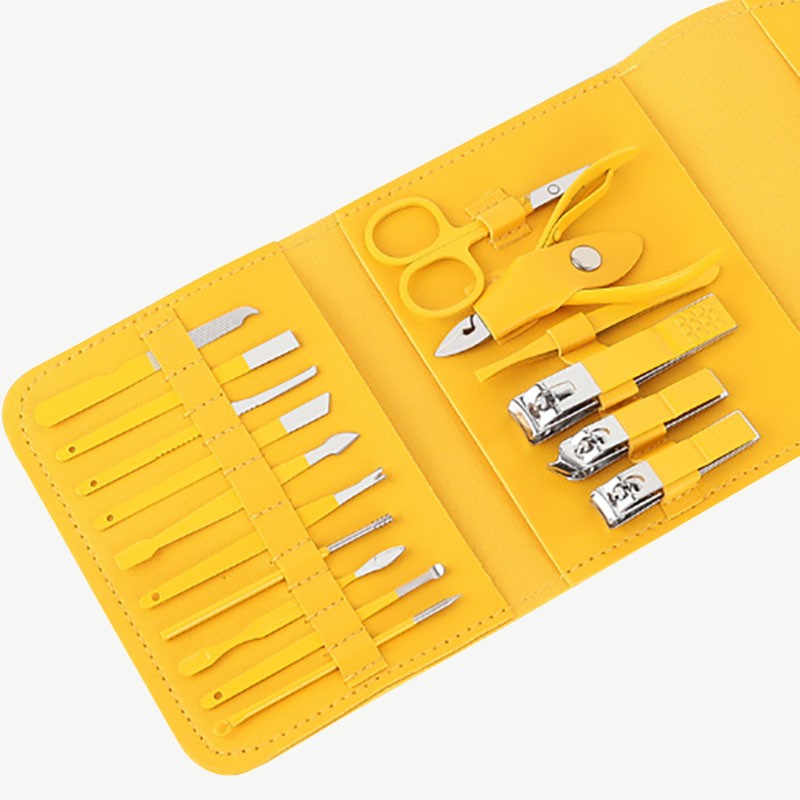 16 Pcs Nail Clippers Set Stainless Steel Manicure Pedicure Cuticle Grooming Tool