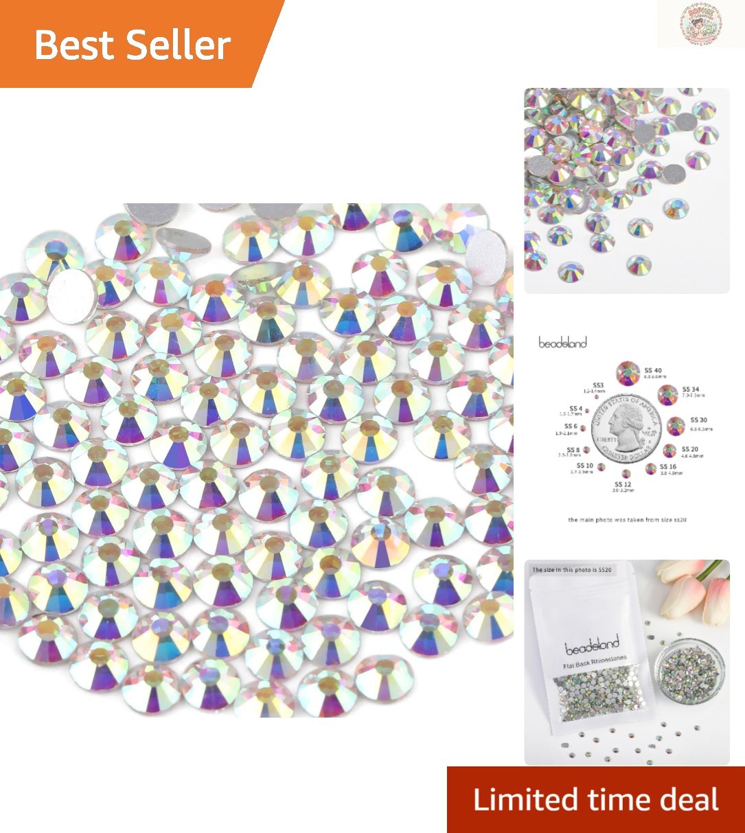 SS20 Crystal Flatback Rhinestones – 1440pcs for DIY Nail Art & Body Decor