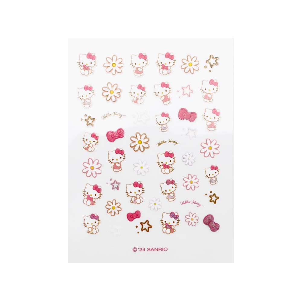 Hello Kitty Nail Stickers Set – 2 Sheets | Floral Kawaii Nail Art Sanrio Korea