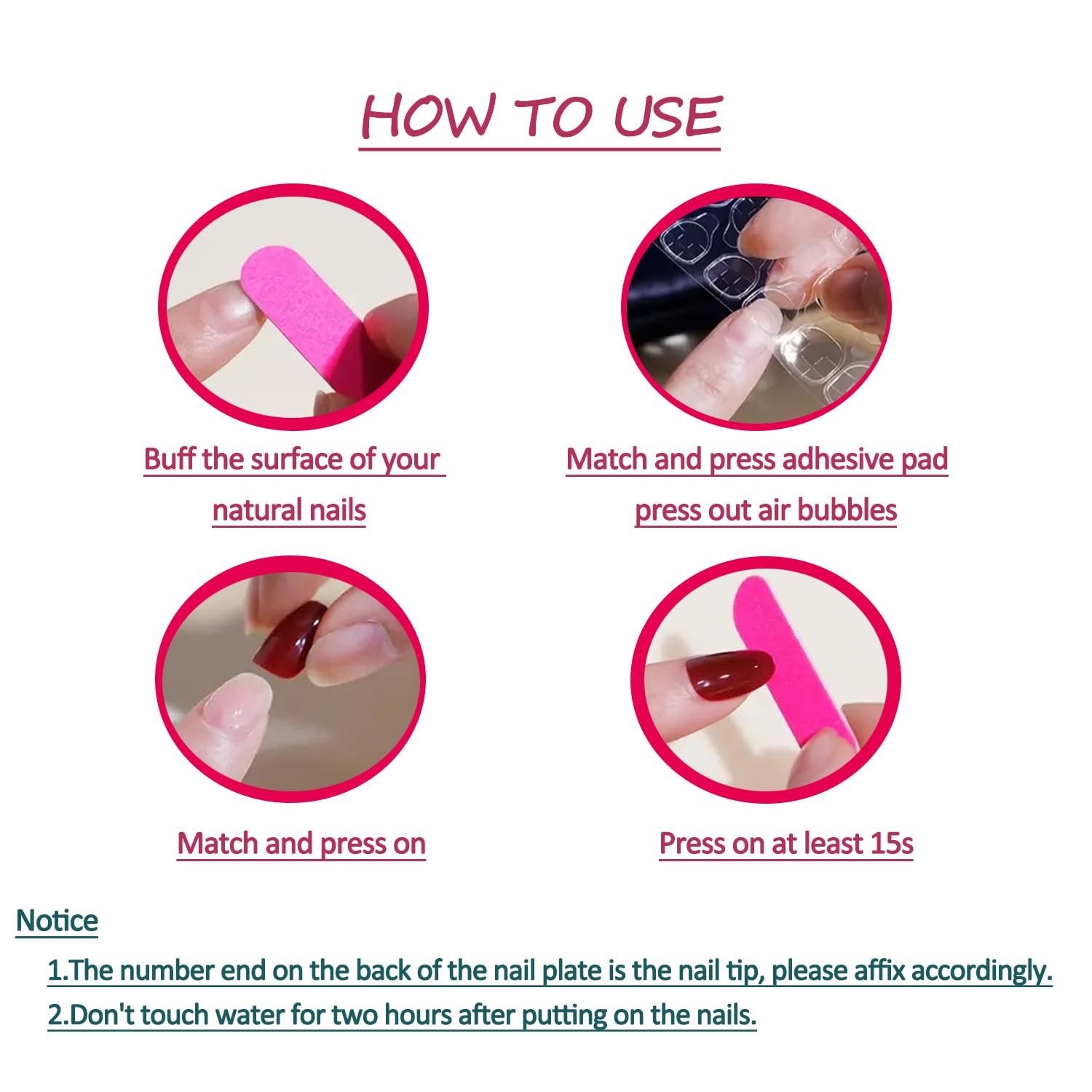 24Pcs White French Tips Press on Nails with Simple Design, Glossy Nude Medium