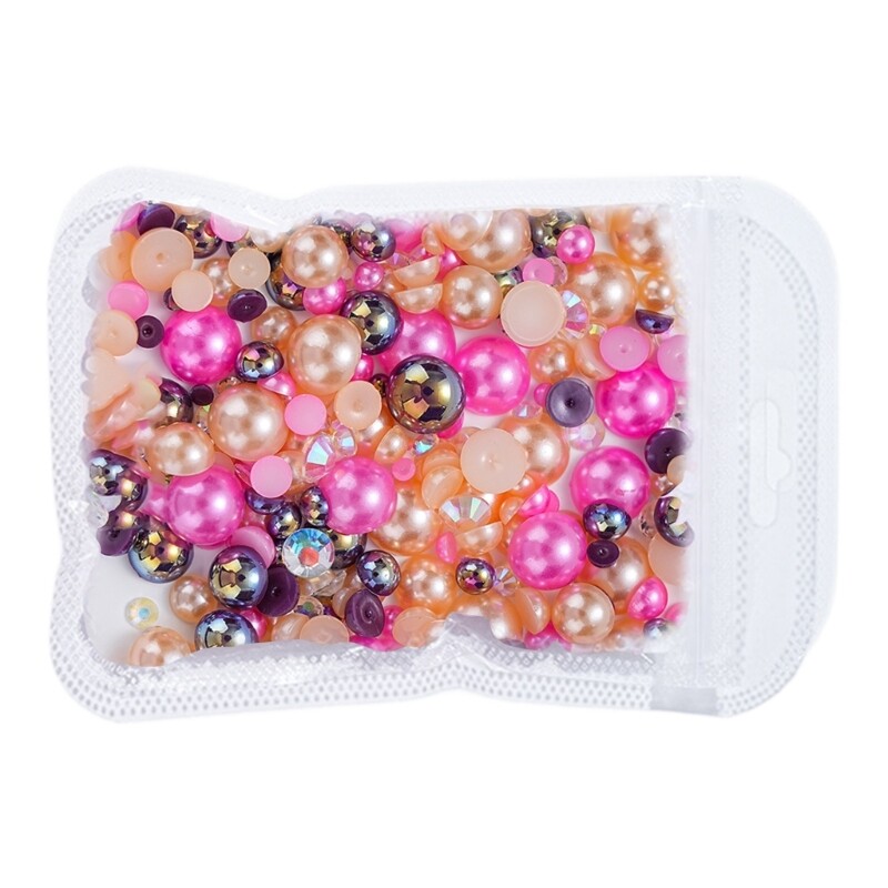 Pearls 3d Nails Art Rhinestones Flat Back Half Round Pearls
