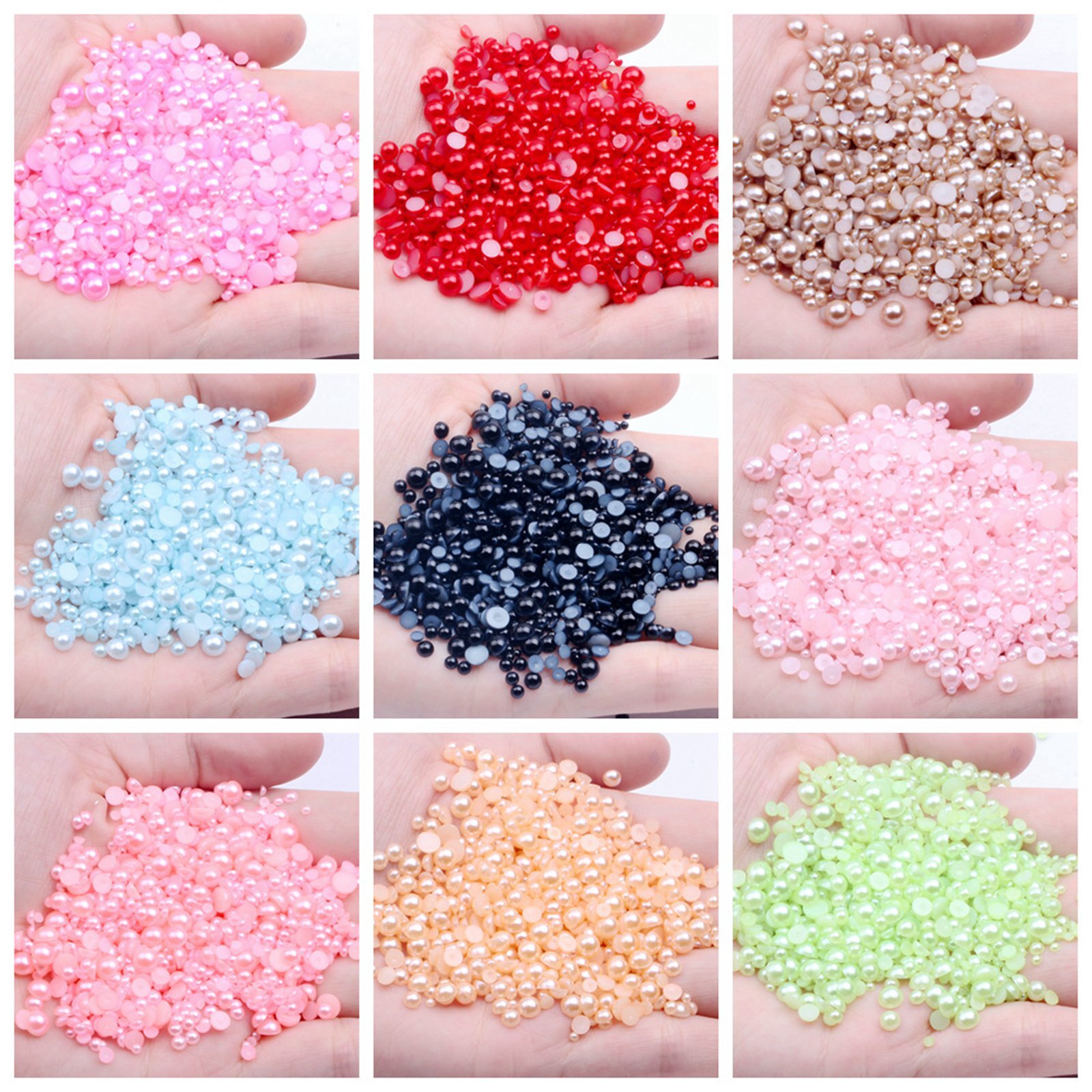 10,000 pcs Acrylic Tiny Half Pearl Flatback Round Bead 1.5mm Nail Art Tips