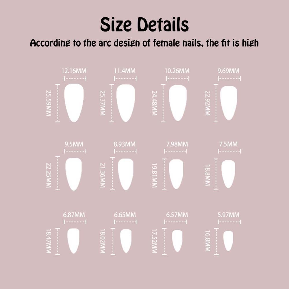French Tip Press on Nails Almond White Short Medium Fake Nails Gel fake on Na…