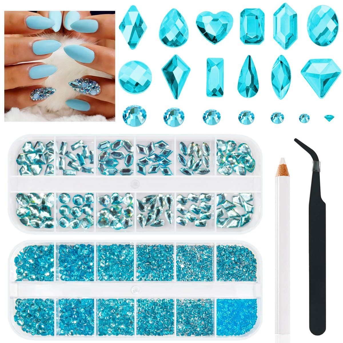 Aurora Crystal Clear Moonlight Rhinestones – Flatback round Beads K9 Glass Gems