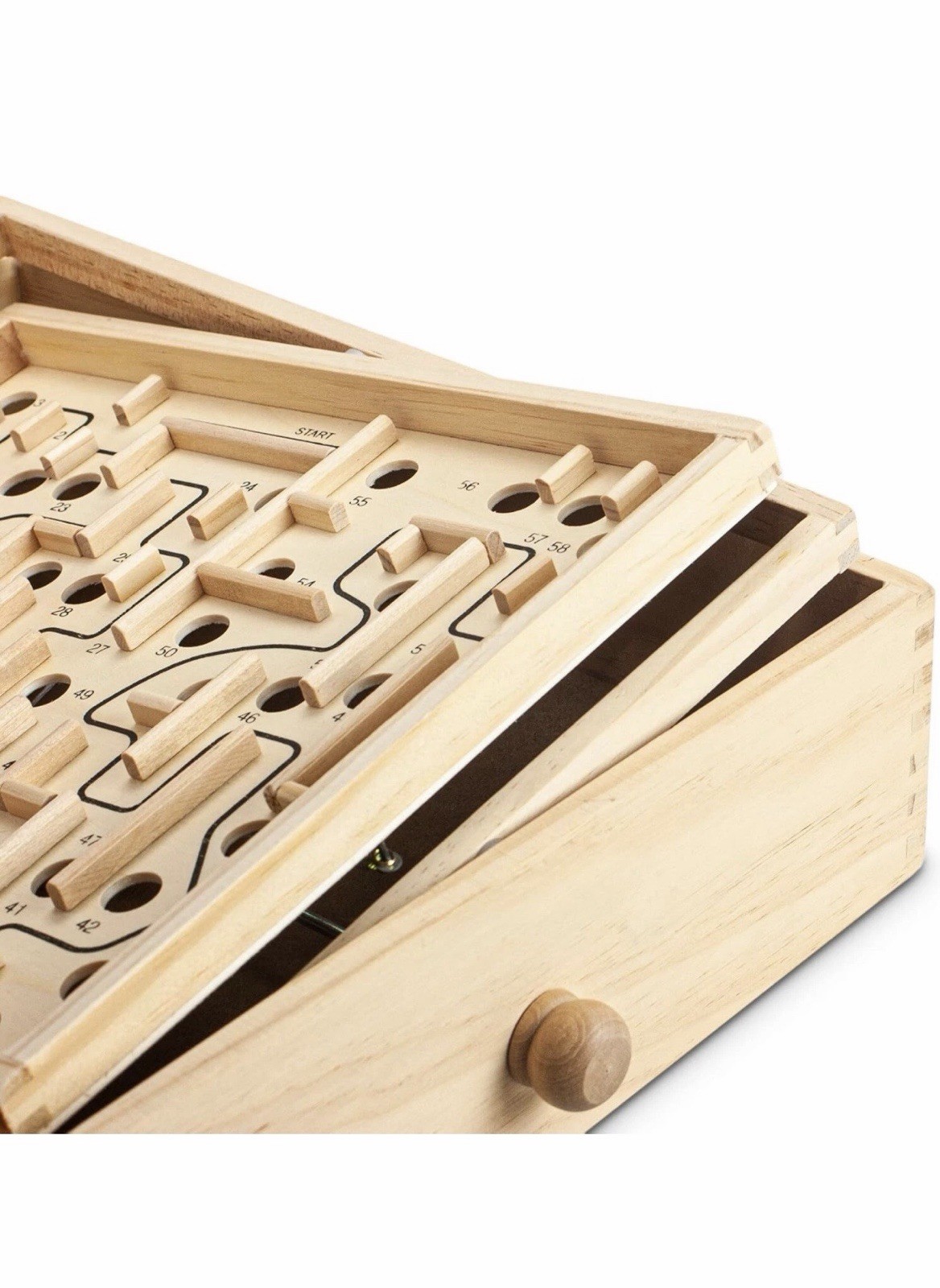 STERLING Games Large Wooden Labyrinth 13.5″ x 13″ Marble Ball Tilt Maze Wood…